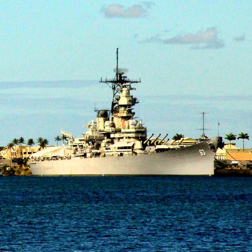 The USS Missouri permanently berthed at Pearl Harbor, Hawaii