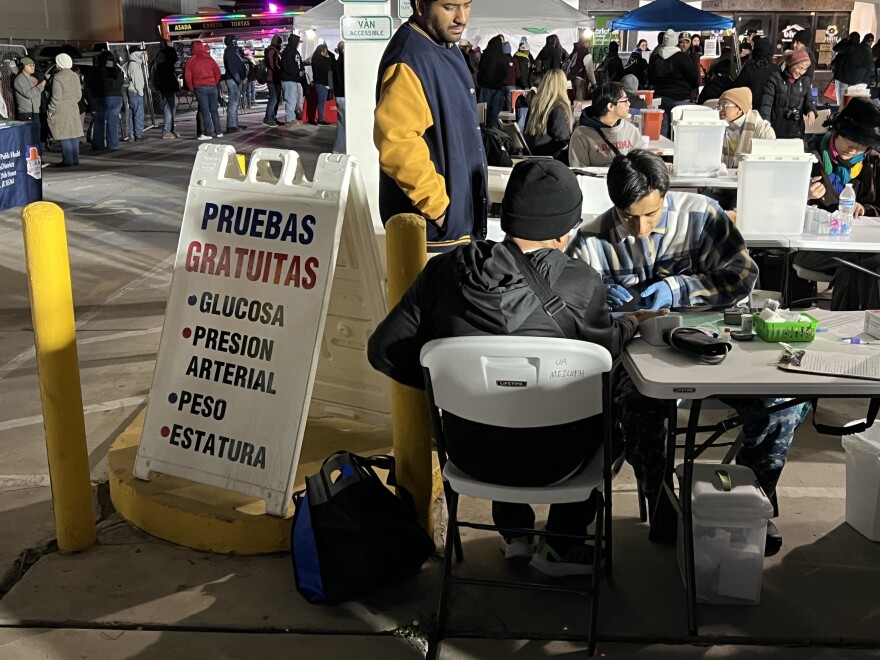 Farmworkers can receive free health screenings including for glucose, blood pressure, weight and height at the annual Dia Del Campesino in San Luis, Ariz. This year's event was held on Friday, Dec. 5, 2025.