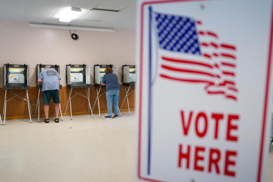 Voters cast their ballots on primary Election Day, Tuesday, Aug. 11, 2026, at Richmond Town Hall in Delavan, Wis. (Kayla Wolf/AP)