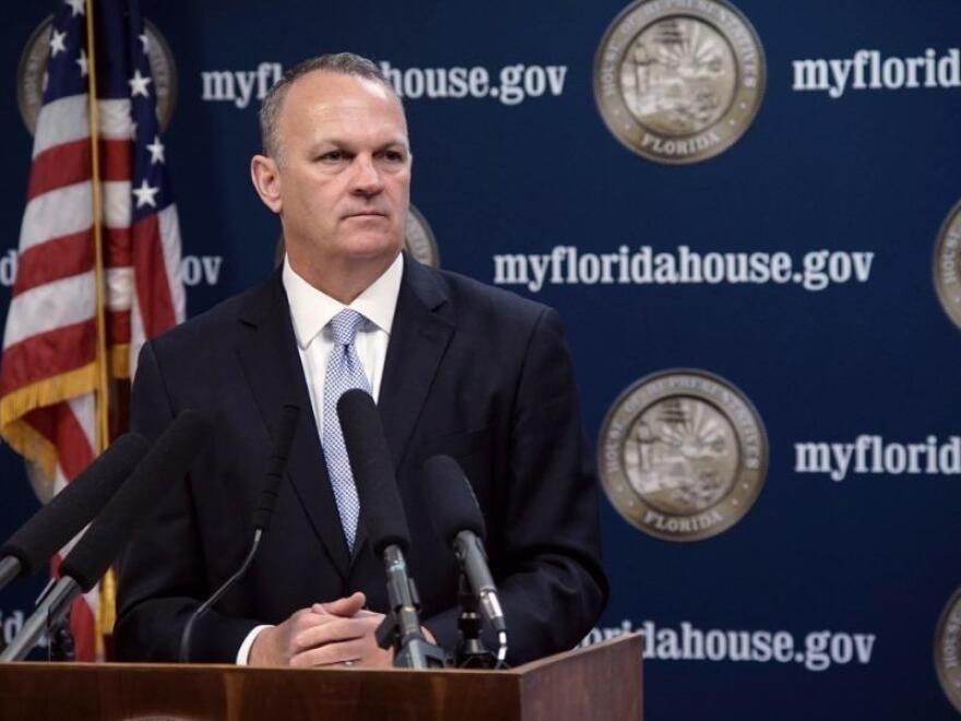 Education Commissioner Richard Corcoran criticized teachers “union bosses,” who were defended by Board of Education member Michael Olenick. (News Service of Florida)