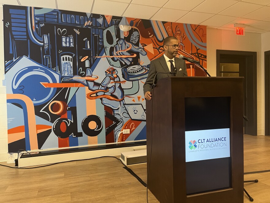 Nate Hogan, president of the CLT Alliance Foundation, announced a $40 million fund to support small businesses in Charlotte over the next four years.