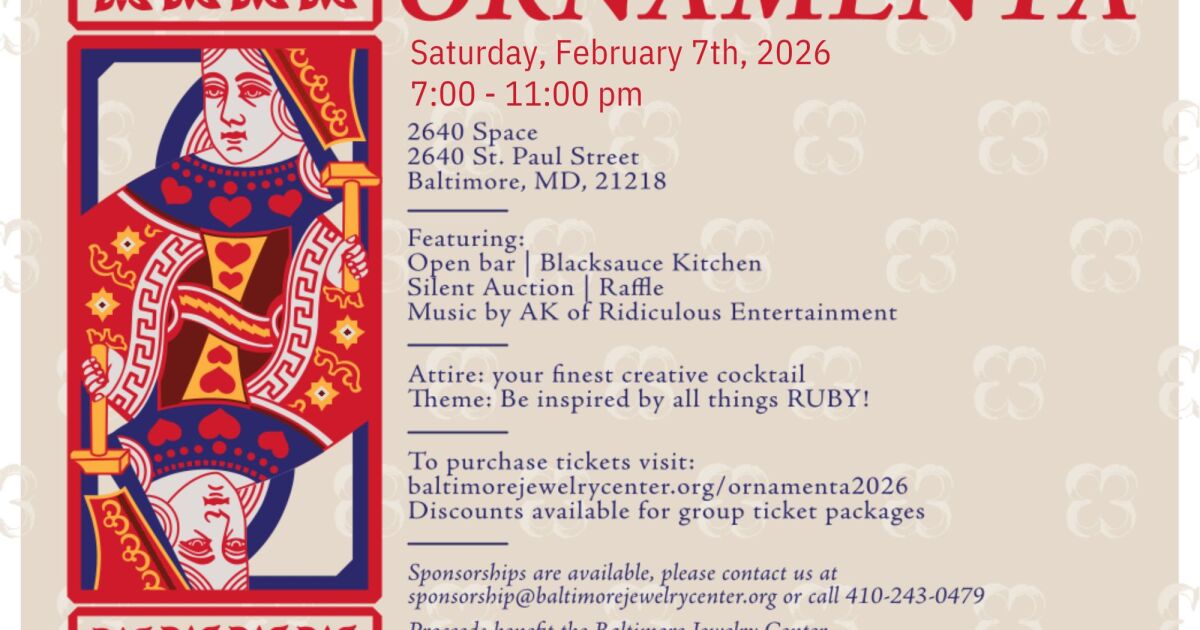 Baltimore Jewelry Center's annual benefit party and fundraiser, Ornamenta