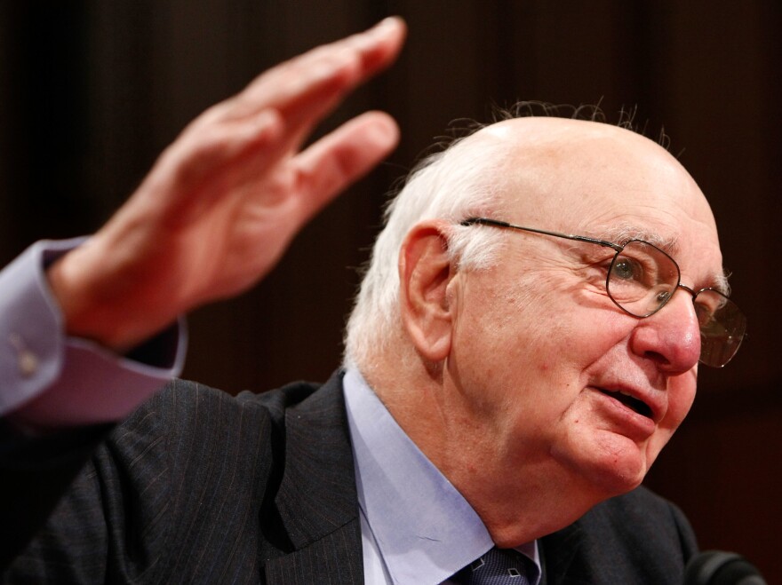 Paul Volcker testifies before the Joint Economic Committee in 2008.