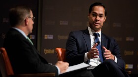 U.S. Housing and Urban Development Secretary Julián Castro is interviewed by Texas Tribune CEO and Editor-in-Chief Evan Smith on Oct. 18, 2015.