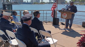 Jeffrey Elder, a Niagara County Legislator and Air Force veteran, spoke of being on the crew of Air Force One on the day of the Sept. 11, 2001 terrorist attacks on U.S. soil. His remarks came during a remembrance ceremony at the Buffalo and Erie County Naval and Military Park on the 25th anniversary of the tragedy, Friday, Sept. 11, 2026.