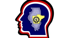 An image of a head with the Sangamon County seal inside