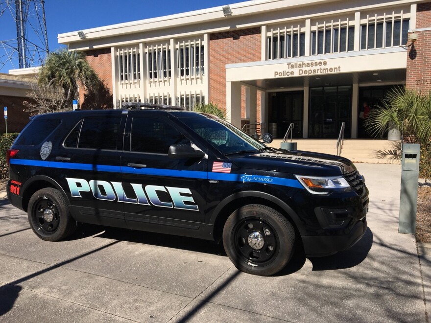 Tallahassee Police Department vehicle parked in front of police headquarters