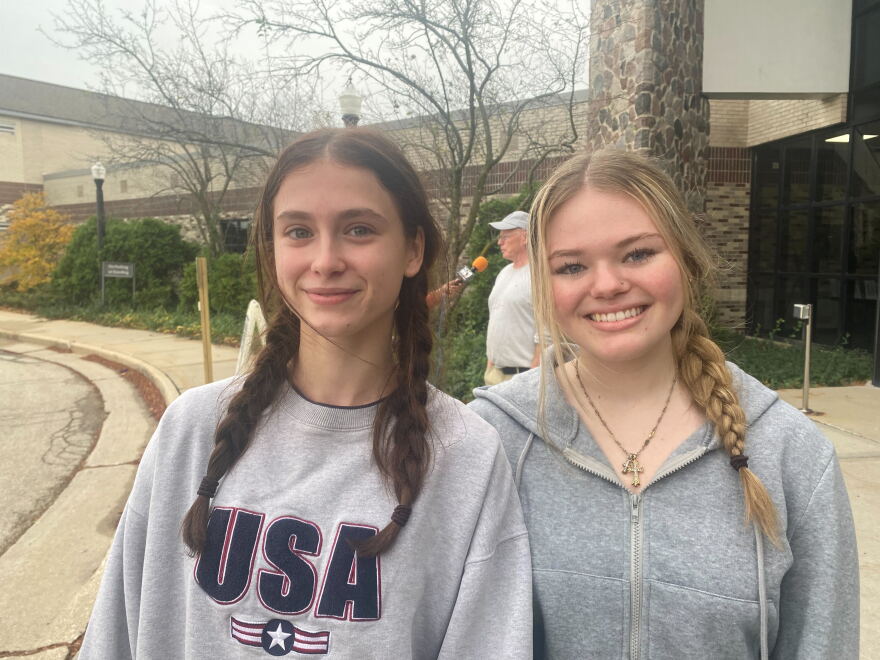 Left to right: First time voters Jamie Toscano and Sydney Anchor.