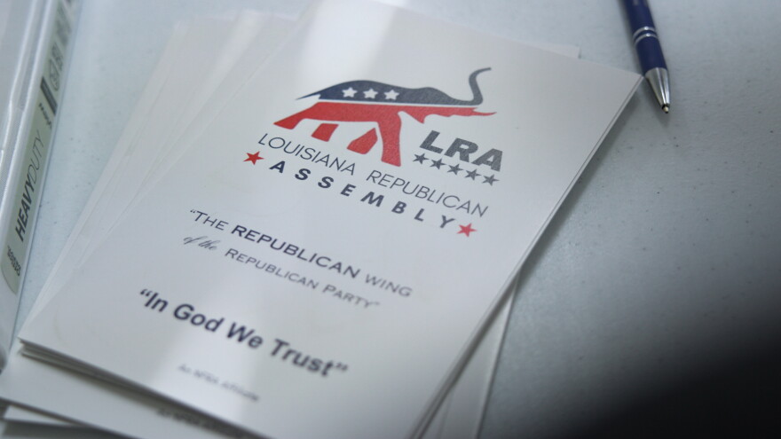 Pamphlets handed out before the New Orleans chapter of the Louisiana Republican Assembly met on Monday, September 14, 2026, in Metairie, Louisiana, describe the group as the “Republican Wing of the Republican Party.” 