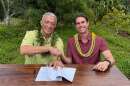 Maui County Mayor Richard Bissen, left, and Maui Land & Pineapple Company CEO Race Randle, right, have signed a memorandum of understanding for the county's acquisition of key West Maui water systems.