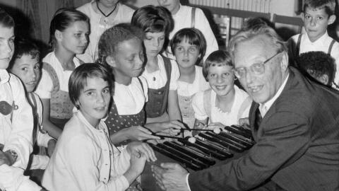 Carl Orff with Music Students, 1964.