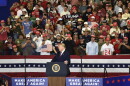 U.S. President Donald Trump speaks at a campaign rally in Chillicothe, Ohio ahead of the 2026 midterms on October 28, 2026.