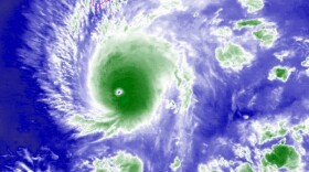 A satellite image shows Hurricane Lane in the Central Pacific Ocean on Wednesday.
