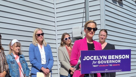 Jocelyn Benson and supporters of women's health