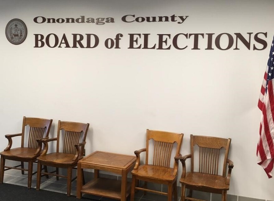 The lobby at the board of elections in 2016.