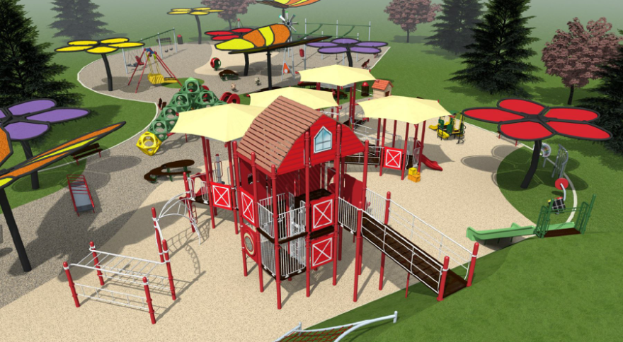 A computer-rendered image of the Berthoud Adaptive Park Project. While the park has run into some development issues, it is slated to be completed by the end of 2024.