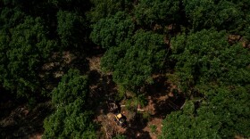 A backloaded makes its way through the worksite on Wednesday, July 17, 2024 in Cumberland County, Virginia.