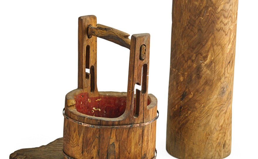 The collection also includes containers and furniture that Japanese-American internees made from scrap lumber found inside the internment camps.