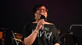 Latanya Farrell on vocals during soundcheck at Watkinson School in Hartford on April 2, 2025.