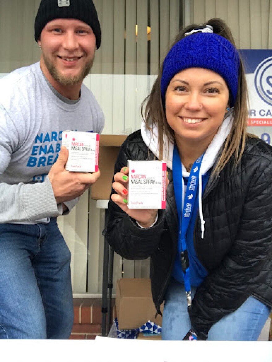 Cody Wright is an assistant community manager a Thrive and Ashley Rosser is a harm reduction specialist.