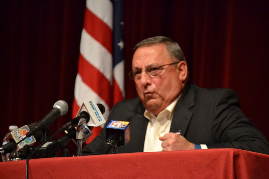Gov. LePage at a town hall meeting in North Berwick August 24, 2016. 