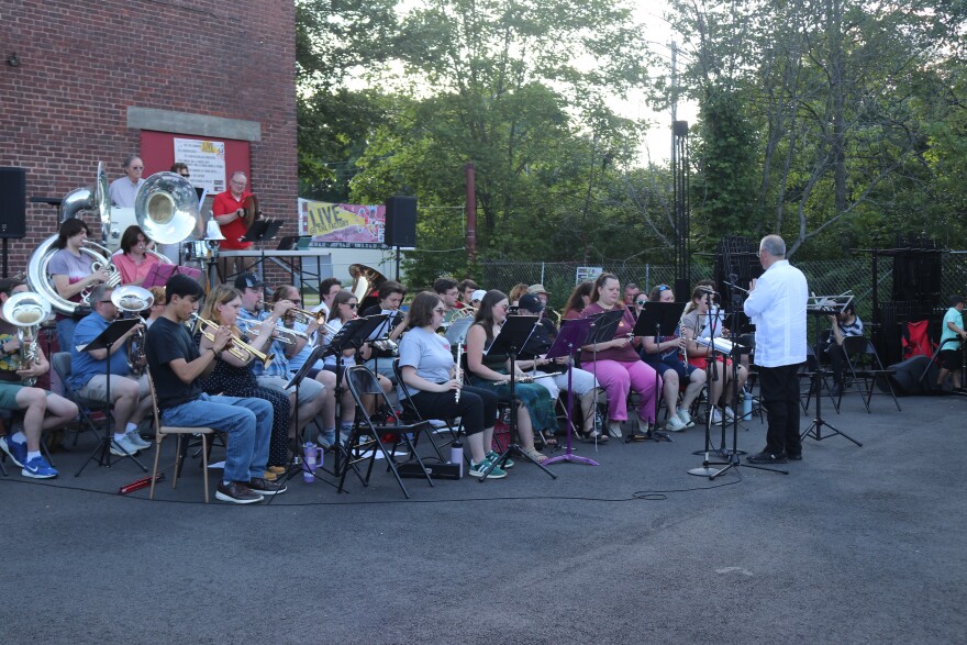 John Kuhner conducts the band playing Sousa marches at Sousapalooza at Ball and Socket Arts in Cheshire, CT on June 21, 2026.