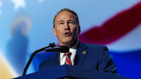 Sen. Jon Husted, R-Ohio, speaks at the Republican convention Wednesday, Sept. 9, 2026, in Dallas.