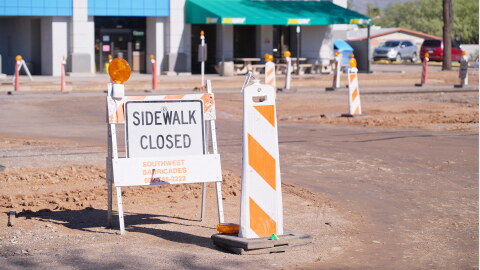 Sidewalk Closed Road Construction hero 