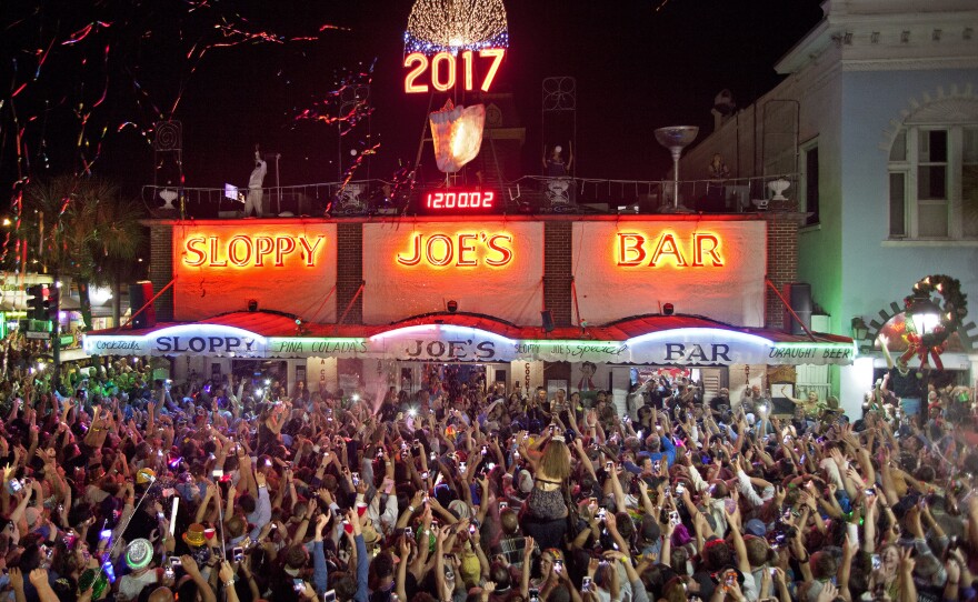 Sloppy Joe's Bar in Key West, Fla., Jan. 1, 2017. Key West Mayor Teri Johnston implemented a 10 p.m. curfew for New Year's Eve. The conch won't drop for the first time in its 28-year history.