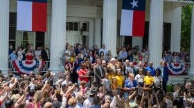 Gov. Greg Abbott signs SB2 authorizing educational savings accounts (ESAs) during a ceremony at the Governor's Mansion in Austin on May 3, 2025.