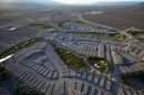 In this June 16, 2016, photo, shrubs grow on empty housing pads at the Coyote Springs golf course in the Coyote Springs development, about 50 miles northeast of Las Vegas. Before the housing bubble burst, developers planned to create a new community in the desert with thousands of homes, several golf courses and other amenities. But the housing bubble burst, with only the golf course completed before the project stalled. (AP Photo/John Locher)
