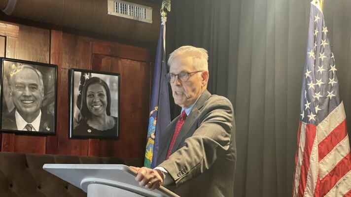 Republican Ralph Ambrosio announced his candidacy to represent New York's 20th Congressional District at the War Room Tavern in Albany on Jan. 23, 2026.