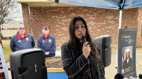 Esmeralda Castle, the mother of slain Norfolk-based sailor Angelina Rezendiz is calling for an independent investigation outside Gate 5 at Naval Station Norfolk.