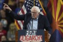 Sen. Bernie Sanders, I-Vt., speaks during a "Fighting Oligarchy" tour event at Arizona State University, Thursday, March 20, 2025, in Tempe, Ariz.