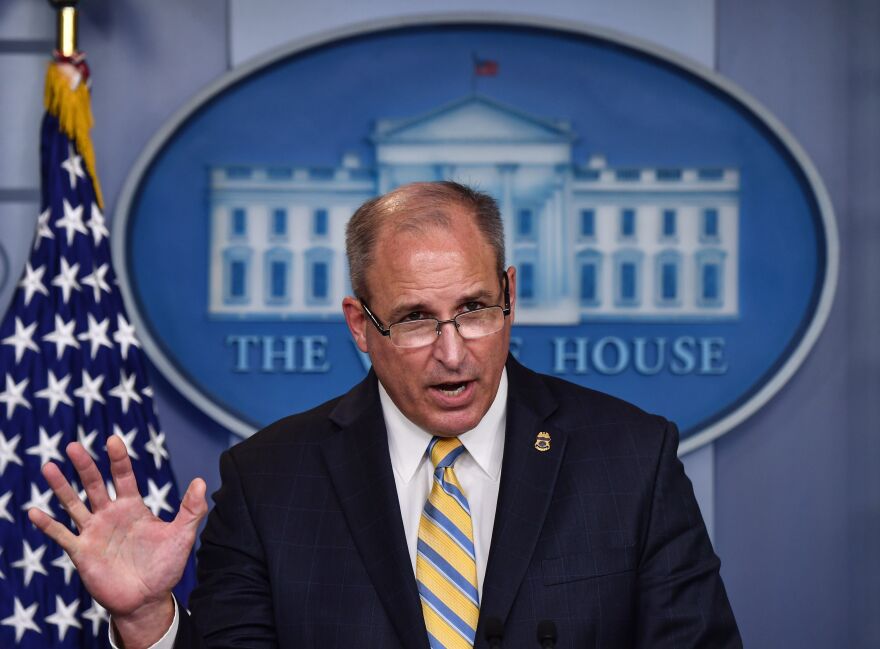 Acting Commissioner of Customs and Border Protection Mark Morgan speaks during a briefing at the White House on Monday.
