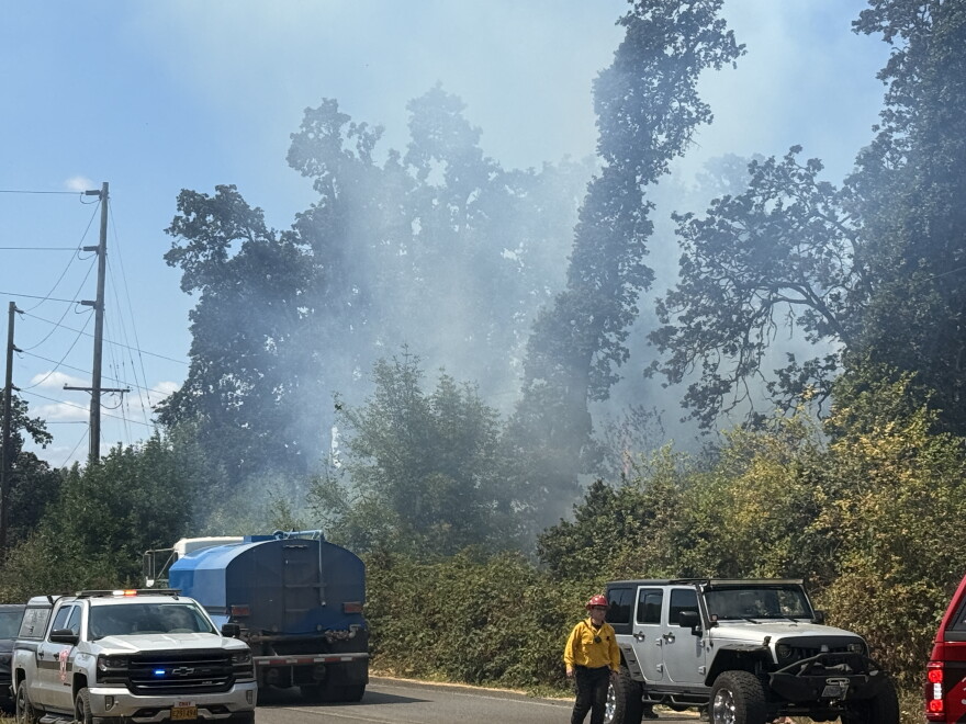 A fire just outside the southeast edge of Springfield was brought under control on Aug. 12, 2026.