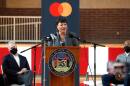 Mayor LaToya Cantrell announces the kick-off of a partnership to launch the Crescent City Card Program on Nov. 11, 2021. Guaranteed income program participants will receive the money on a MoCaFi immediate response card, which allows cities to distribute recurring payments, when the program begins in 2022.