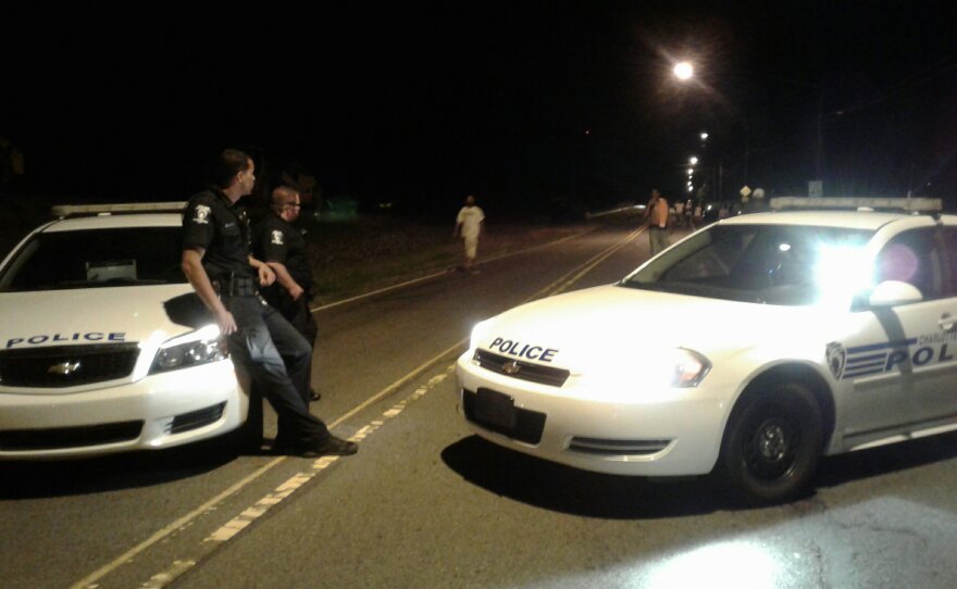 CMPD officers blocking Old Concord Rd. at Suther Rd.