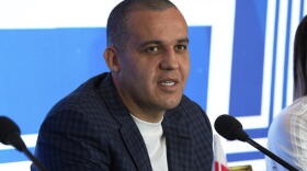 The Russian president of the International Boxing Association, Umar Kremlev, gives a press conference, in Paris, Thursday, Nov. 16, 2023. (Michel Euler/AP)