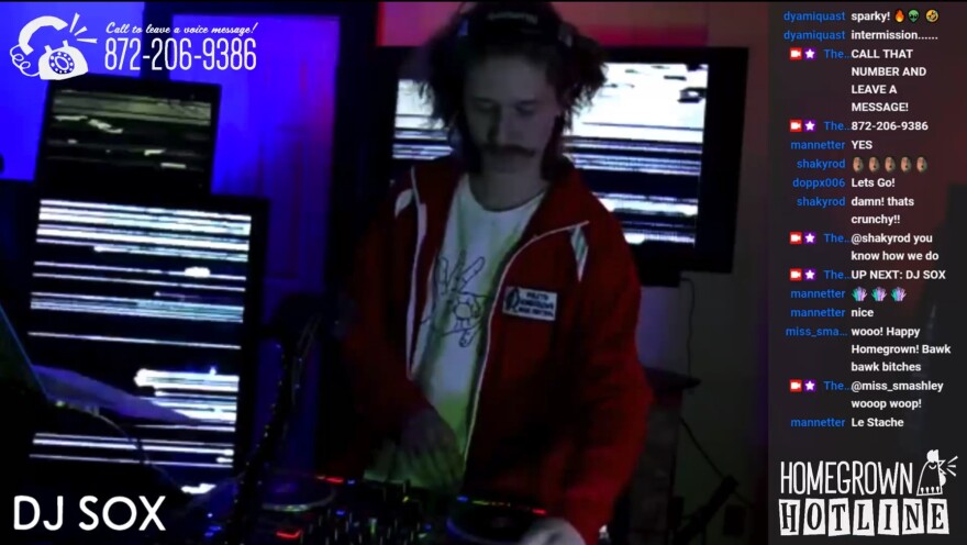 DJ playing a set on the internet