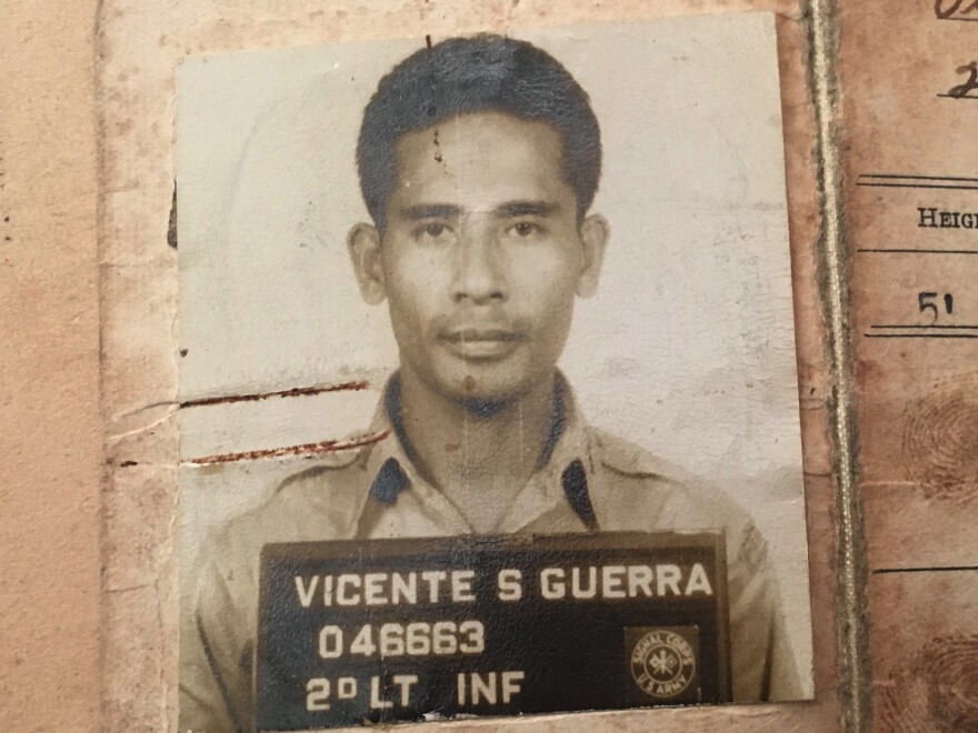 Vicente Guerra is pictured during his time as a second lieutenant in the guerilla force fighting the Japanese in World War II.