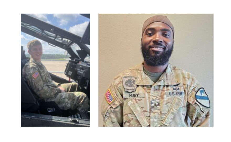 Seth L. Olmstead, left, and Deontre T. Huey, right, died in the crash.