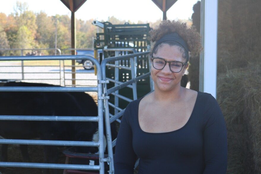 Aslin Davis is a senior at Northwest High School in Clarksville, Tennessee. She participates in a class where she goes to the school's farm as a part of her classwork.