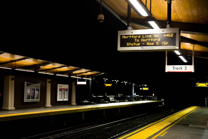 In a file photo, the Berlin train station at night.