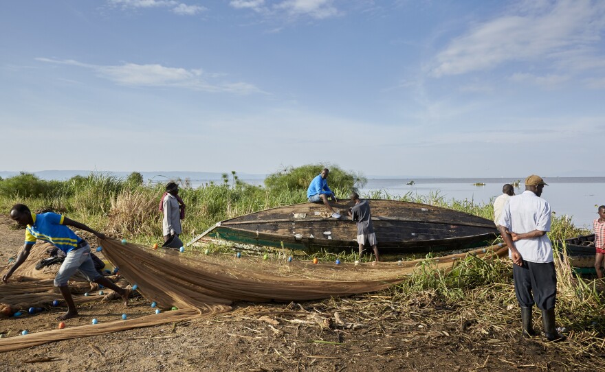 Fishermen on Lake Victoria face many risks in their rudimentary boats, including rough weather, crocodiles and hippos.