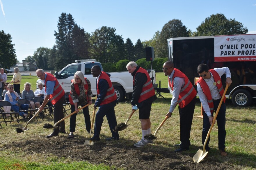 Bloomington city officials held a ceremonial groundbreaking for the O'Neil Pool and Park project on Wednesday.