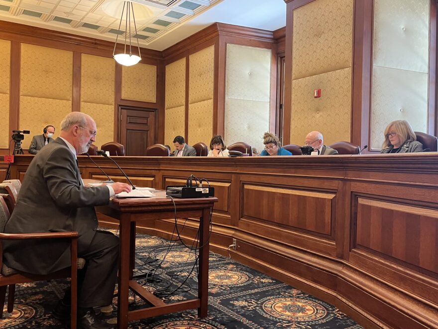 Sam Lee, a lobbyist for Campaign Life Missouri, testifies before the Senate Committee on Seniors, Families, Veterans & Military Affairs on April 6, 2022.