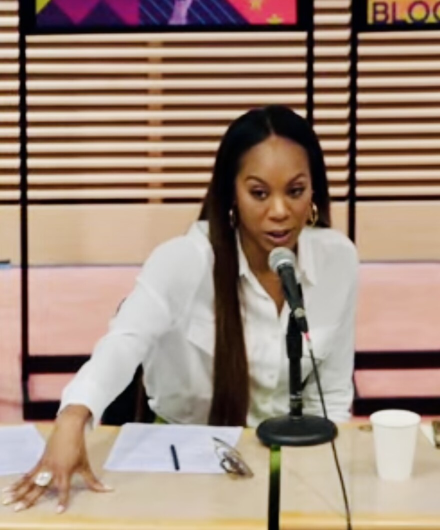 Sanya Richards is a four-time Olympian and TV commentator. She joined three other women in a panel discussion on equity in sport leadership.