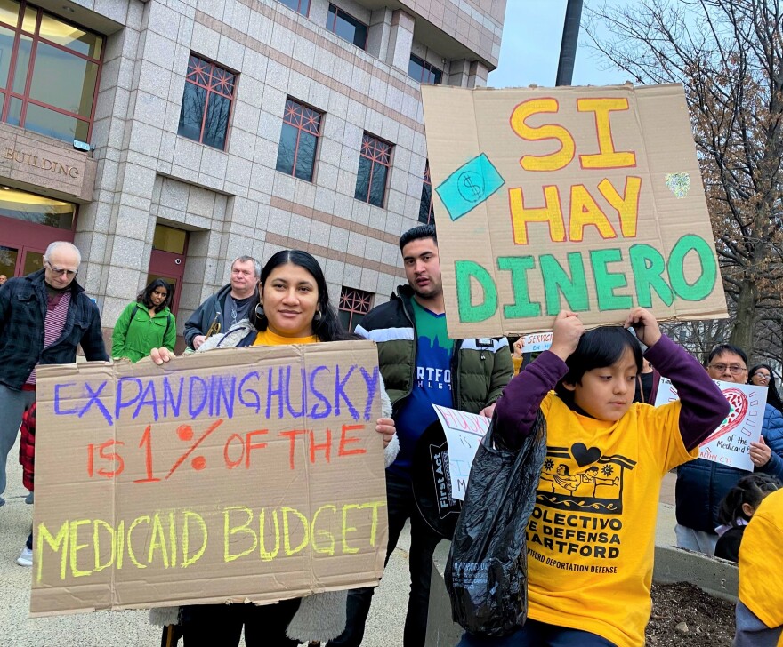 Immigrant’s rights advocates and community members urge Connecticut legislators to expand the HUSKY Healthcare program for income eligible immigrants