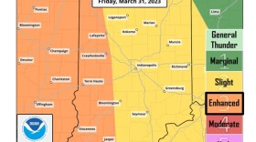Some storms could be severe in late afternoon and evening, with damaging wind gusts, isolated tornadoes, hail, and heavy rain.